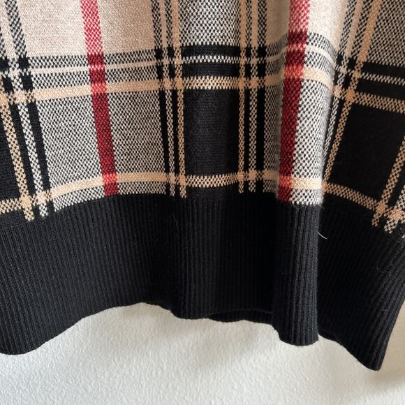 Argyle Plaid Clueless Sweater Preppy Y2K Viscose Blend Black Beige Ivy League M - Picture 6 of 14
